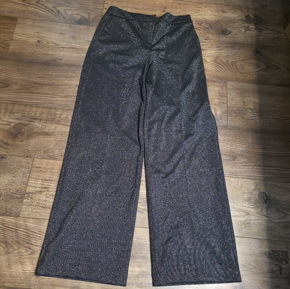 Racheal Zoe Elegant Black Glitter Women's Pants Size 6 New